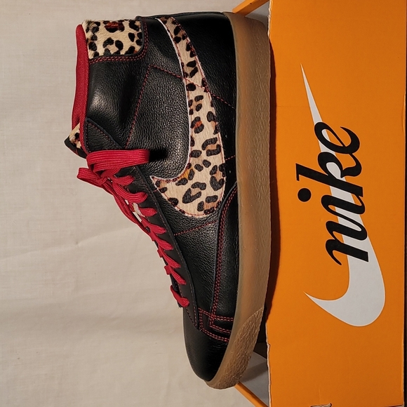 Nike 638322 022 Blazer Mid Prm Vntg QS Leopard Print Nike High Top